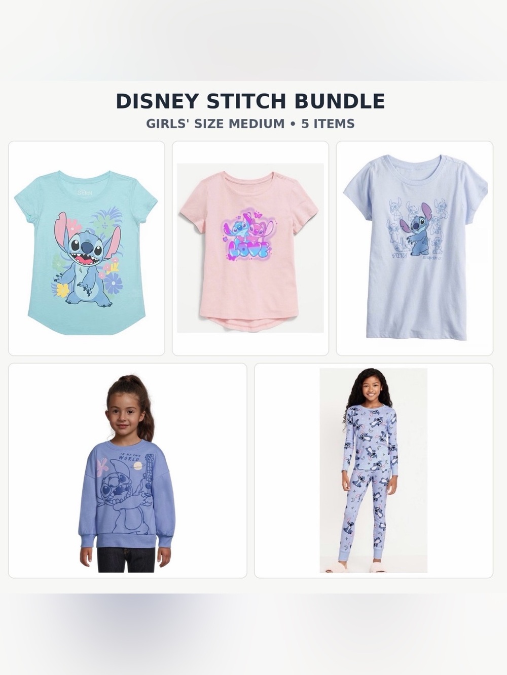 Disney Girls Stitch Bundle- Size M